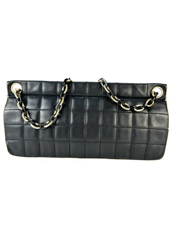 Chanel White Lambskin Chocolate Bar Mademoiselle Flap Bag