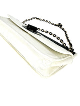 Chanel White Lambskin Chocolate Bar Mademoiselle Flap Bag