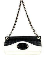 Chanel White Lambskin Chocolate Bar Mademoiselle Flap Bag
