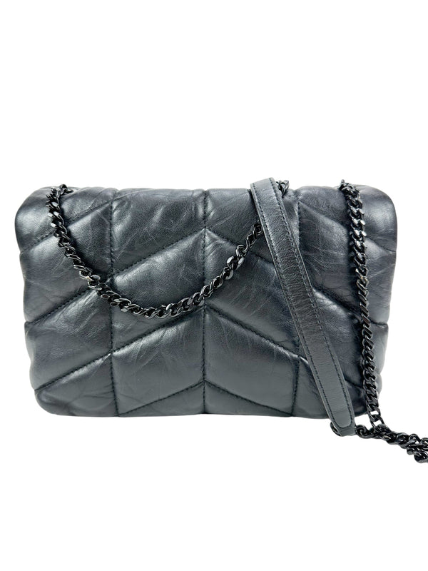 Saint Laurent Black Lambskin Lou Lou Puffer Toy