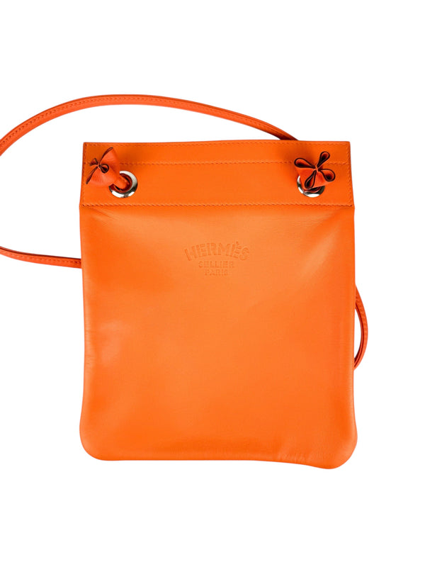 Hermes Orange Lambskin Aline Milo Bag