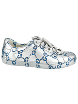 Gucci GG supreme Silver Patent Leather Sneakers