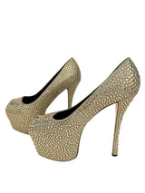 Zanotti Guiseppe Grey Peep Toe Platform Heels 37.5