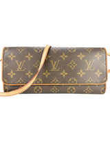 Louis Vuitton Monogram Coated Canvas Twin Pochette GM