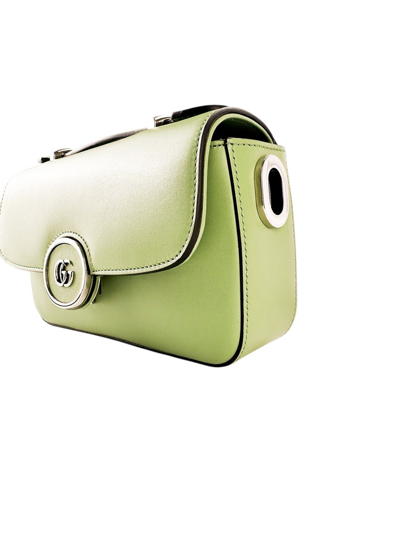 Gucci Calfskin Soft Green Petite GG Shoulder Bag Mini