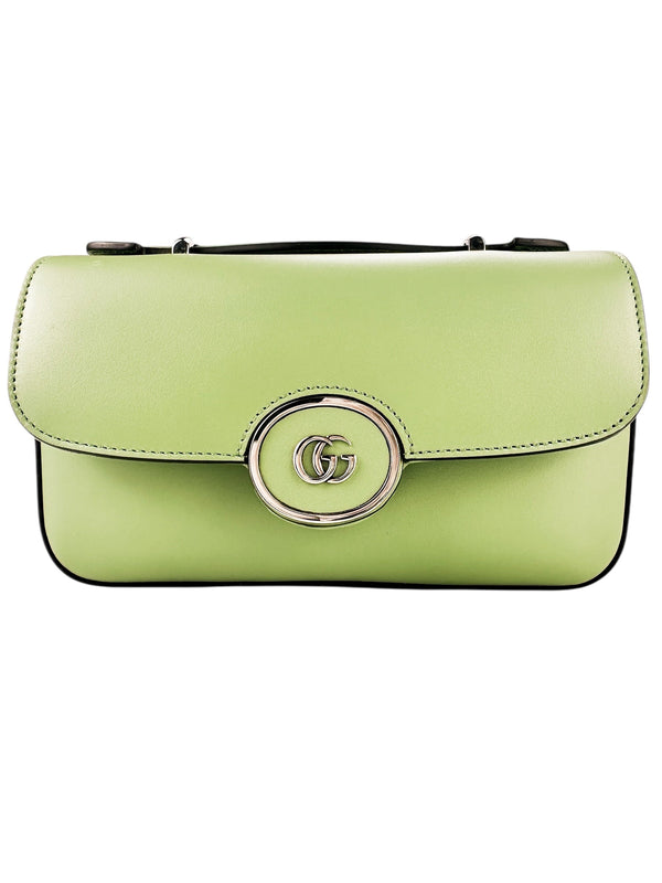 Gucci Calfskin Soft Green Petite GG Shoulder Bag Mini