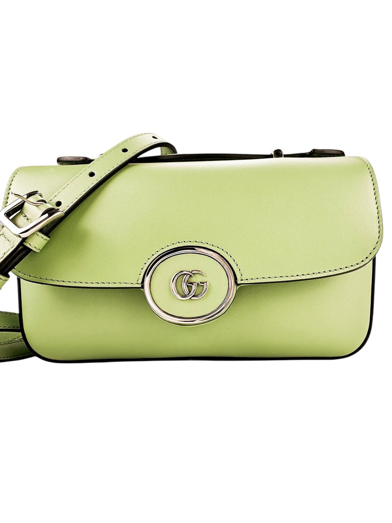 Gucci Calfskin Soft Green Petite GG Shoulder Bag Mini