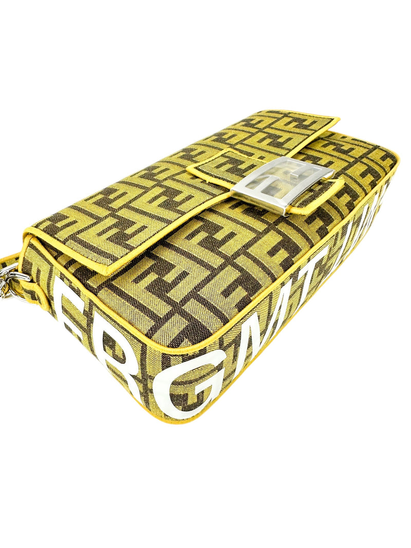 Fendi Fragment Yellow Canvas Baugette