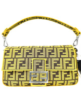 Fendi Fragment Yellow Canvas Baugette