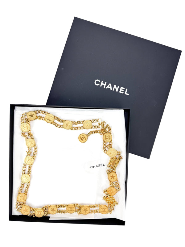 Chanel Gold Tone Star Chain Belt