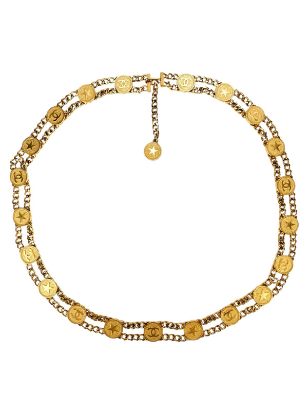 Chanel Gold Tone Star Chain Belt