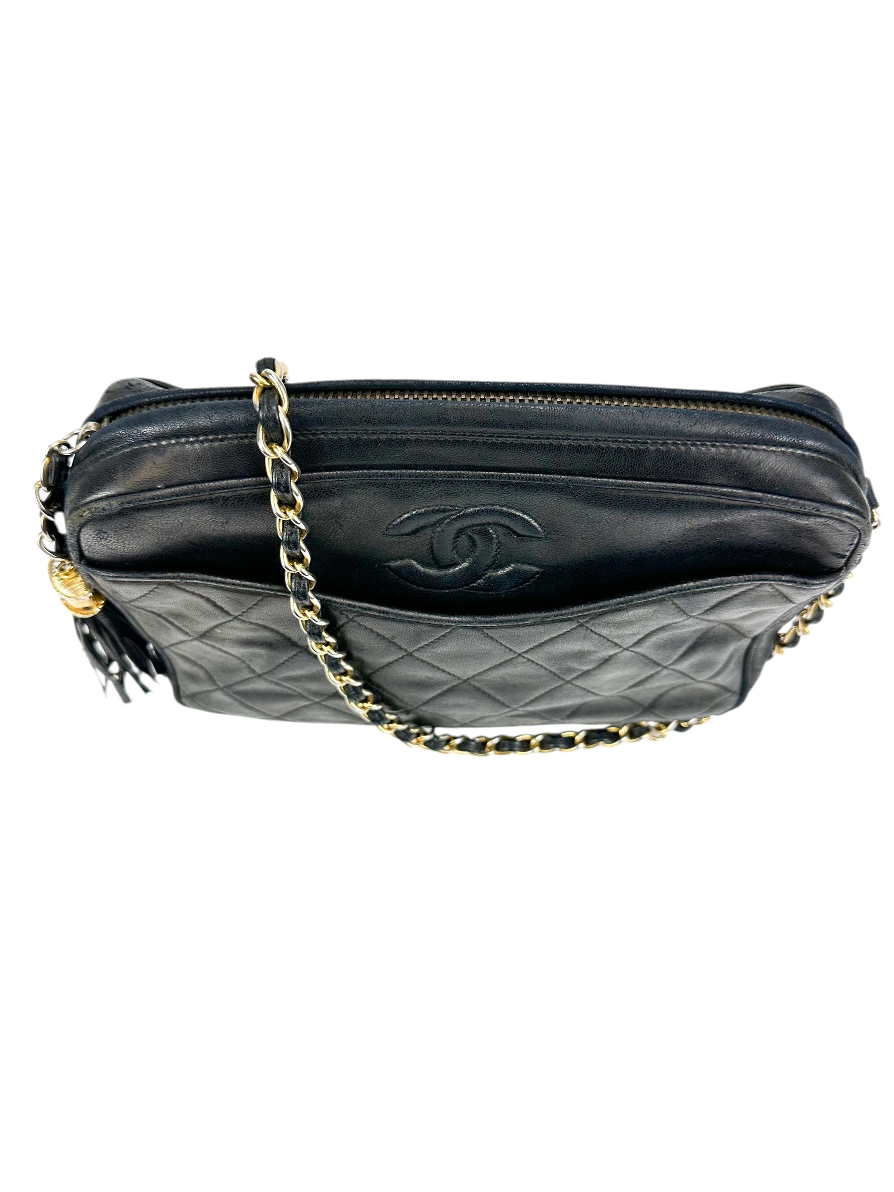 Chanel Black Lambskin Camera Bag