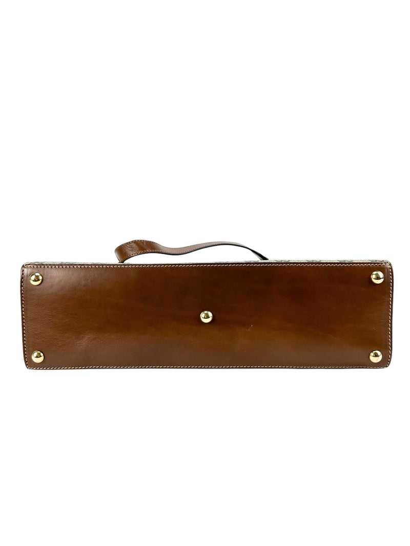 Gucci Beige GG Supreme Coated Canvas Top Handle Bag