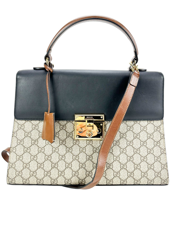 Gucci Beige GG Supreme Coated Canvas Top Handle Bag