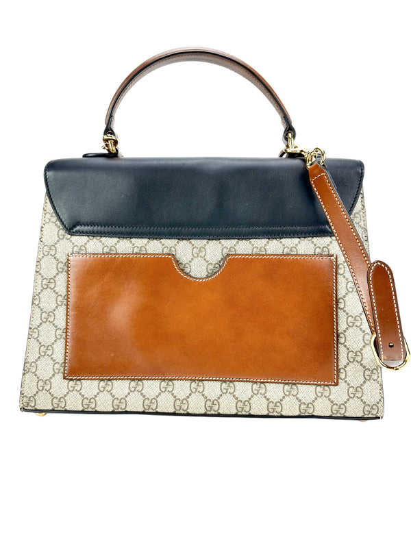 Gucci Beige GG Supreme Coated Canvas Top Handle Bag