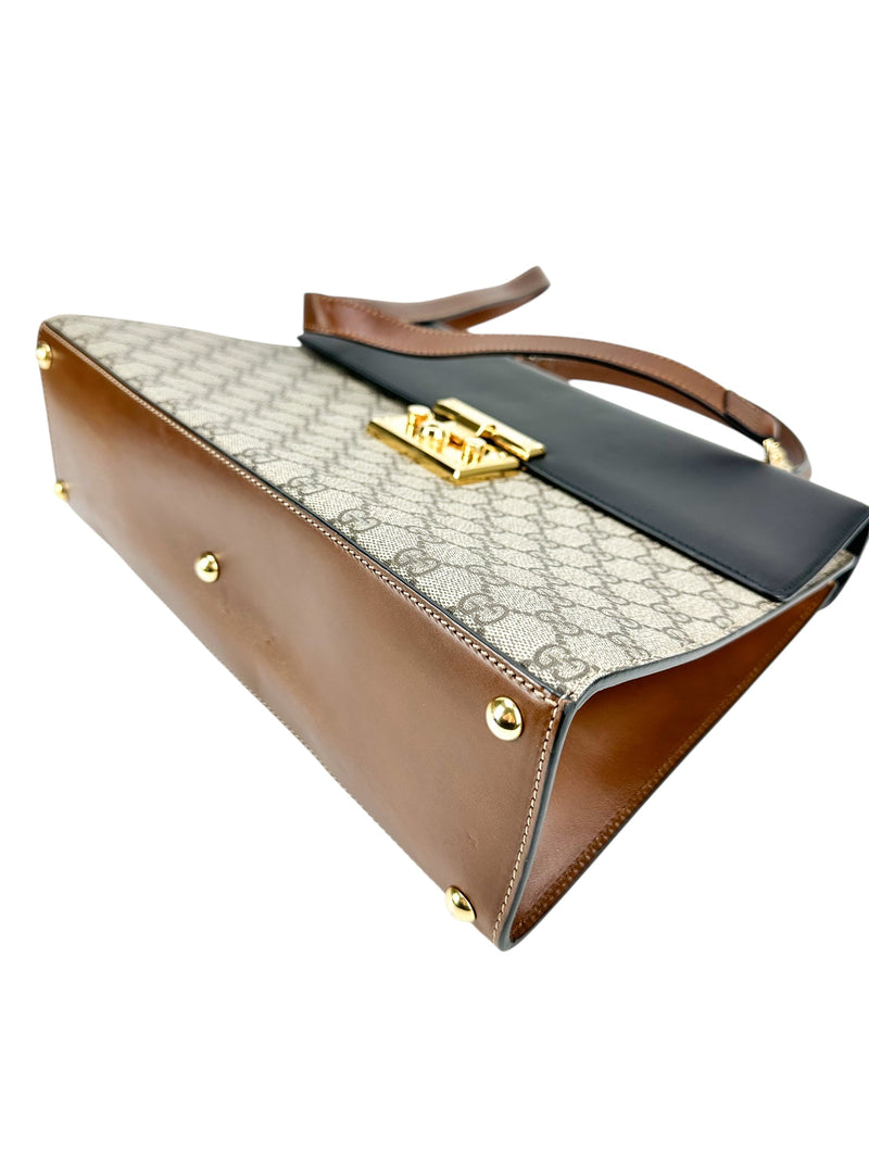 Gucci Beige GG Supreme Coated Canvas Top Handle Bag
