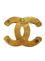 Chanel Gold Tone CC Vintage Brooch