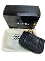 Chanel Black Lambskin CC Stitch Flap Bag Full Set