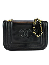 Chanel Black Lambskin CC Stitch Flap Bag Full Set