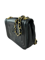 Chanel Black Lambskin CC Stitch Flap Bag Full Set