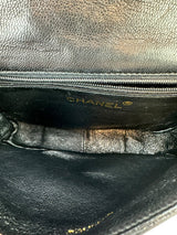 Chanel Black Lambskin CC Stitch Flap Bag Full Set