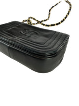 Chanel Black Lambskin CC Stitch Flap Bag Full Set