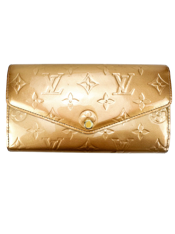 Louis Vuitton Gold Monogram Vernis Sarah Wallet