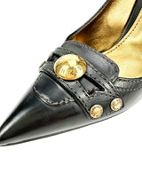 Dolce & Gabbana Black Leather Heel 39.5