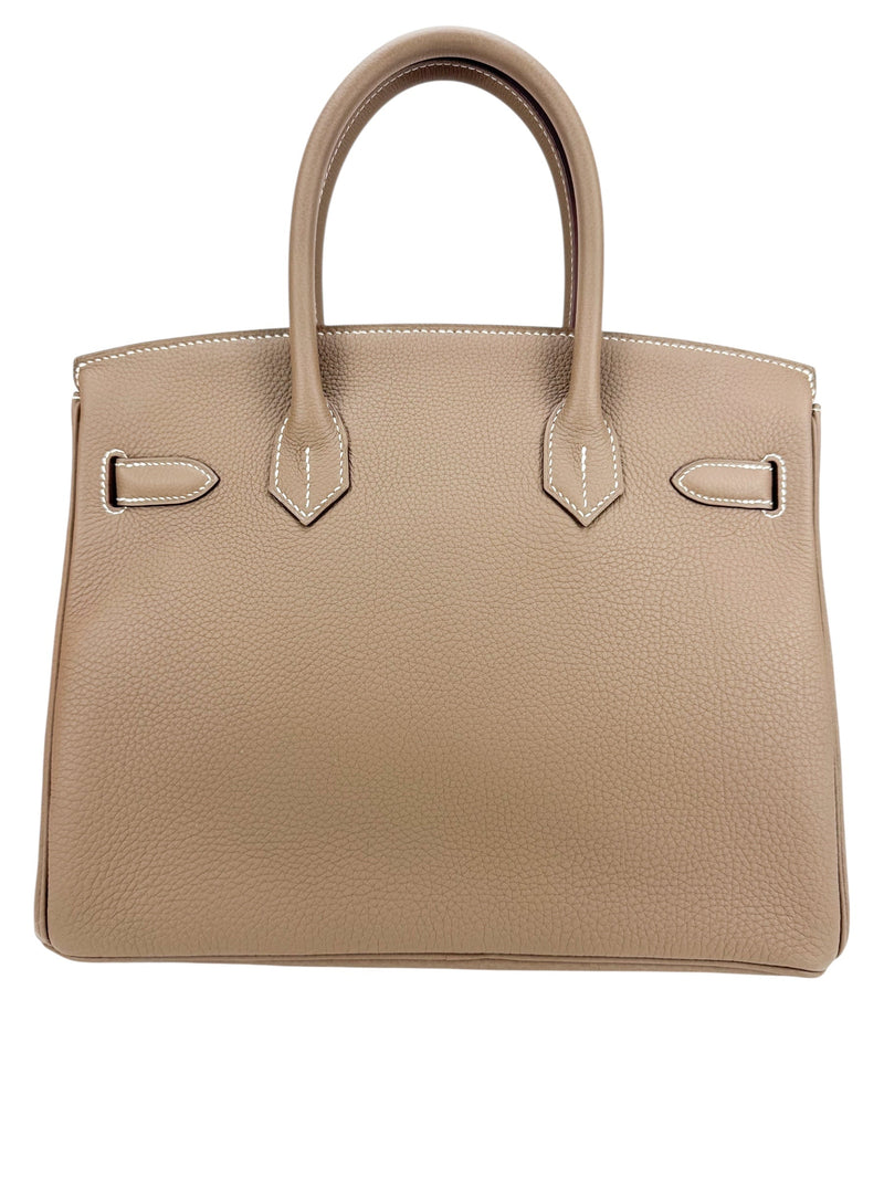 Hermes Etoupe Clemence Birkin 30 Full Set