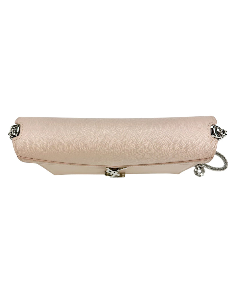 Saint Laurent Pink Pebbled Leather Cassandra