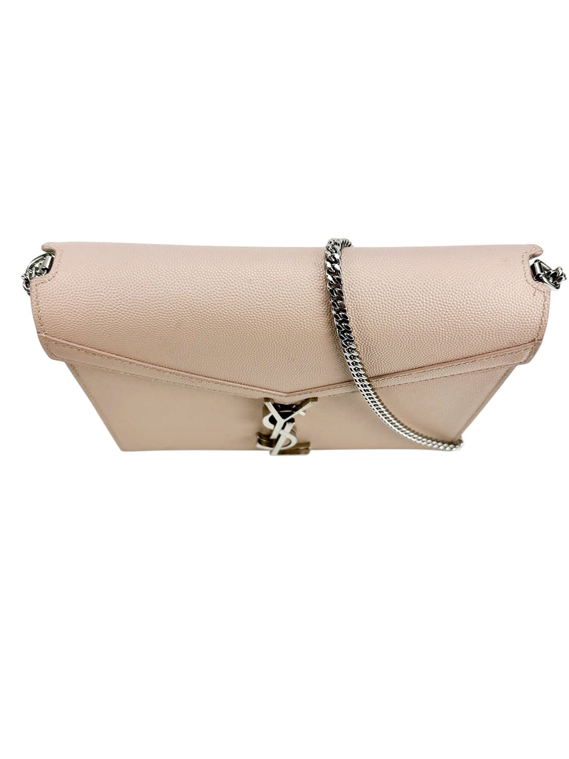 Saint Laurent Pink Pebbled Leather Cassandra