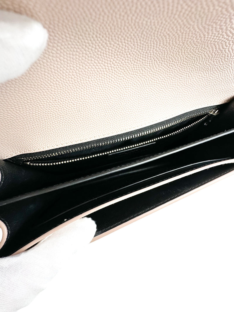 Saint Laurent Pink Pebbled Leather Cassandra