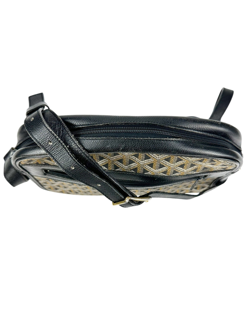 Goyard Brown Canvas Black Leather Goyard Crossbody