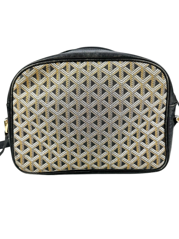 Goyard Brown Canvas Black Leather Goyard Crossbody
