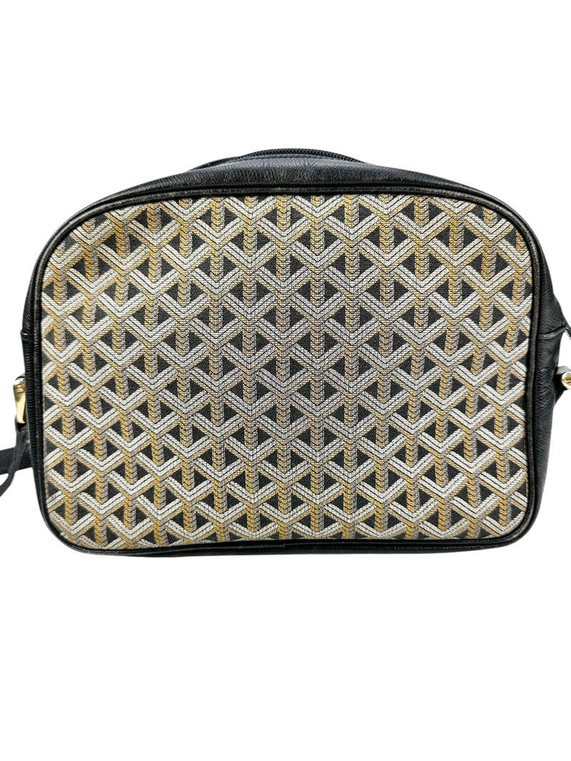 Goyard Brown Canvas Black Leather Goyard Crossbody