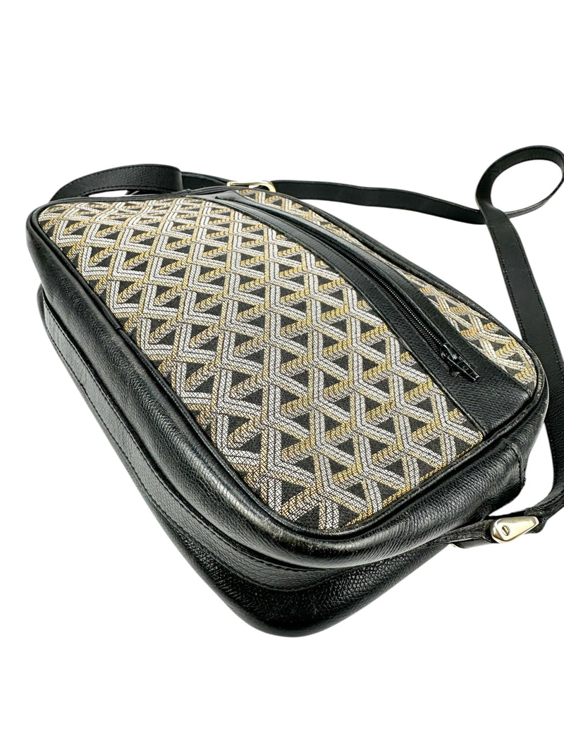Goyard Brown Canvas Black Leather Goyard Crossbody
