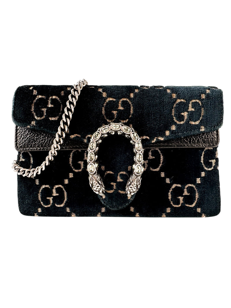Gucci Velvet Midnight Blue GG Dionysus Super Mini