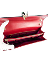 Bulgari Red Leather Serpenti Forever Handbag Medium