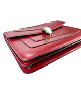 Bulgari Red Leather Serpenti Forever Handbag Medium