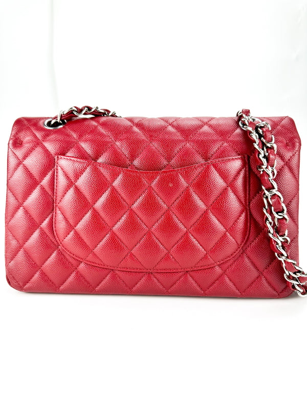 Chanel Red Caviar Leather Classic Double Flap