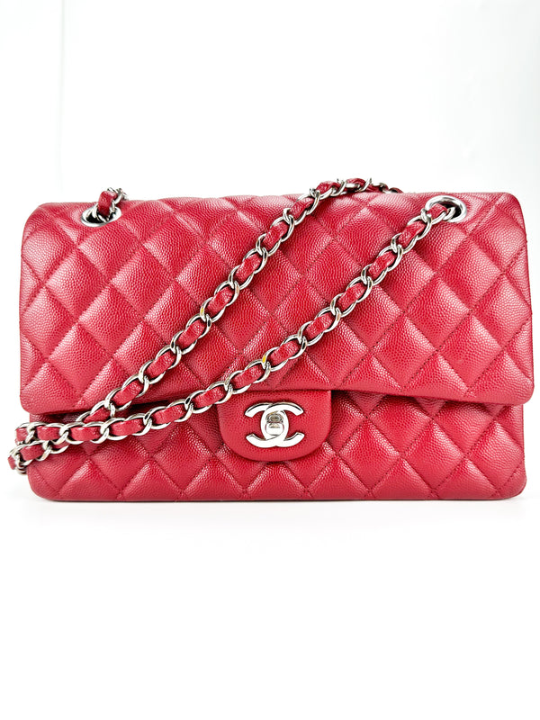 Chanel Red Caviar Leather Classic Double Flap