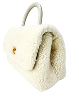Chanel Ivory Shearling Coco Handle Flap Bag