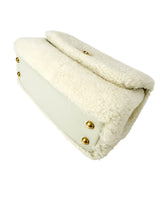 Chanel Ivory Shearling Coco Handle Flap Bag