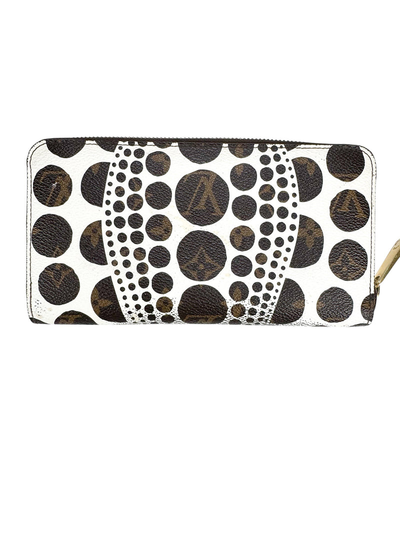 Louis Vuitton White Pumpkin Dots Coated Canvas Zippy Wallet