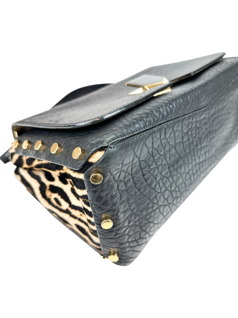 Jimmy Choo Black Leather Lockett Shoulder Bag