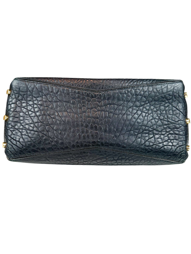 Jimmy Choo Black Leather Lockett Shoulder Bag
