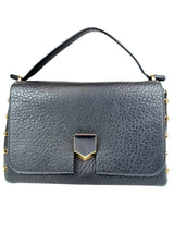 Jimmy Choo Black Leather Lockett Shoulder Bag