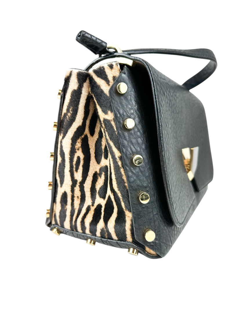 Jimmy Choo Black Leather Lockett Shoulder Bag