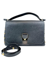 Jimmy Choo Black Leather Lockett Shoulder Bag