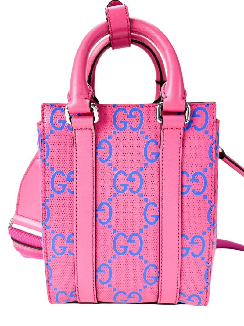 Gucci Pink Calfskin GG Tennis Mini Tote Bag